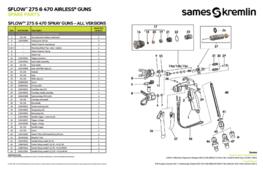 SFlow 275 &amp; 470 Gun Spare Parts Sheet (for NA only)